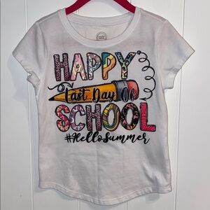 Kids White Graphic T-Shirt - Happy Last Day of School